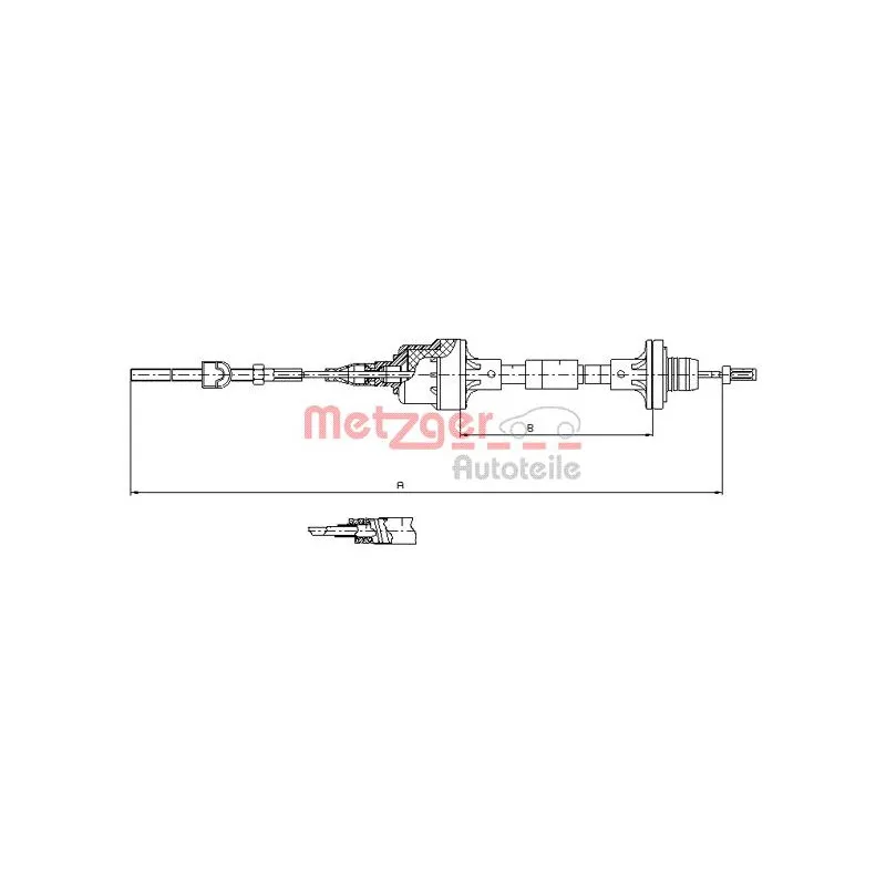 Tirette à câble, commande d'embrayage METZGER 11.2561