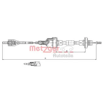 Tirette à câble, commande d'embrayage METZGER 11.2562