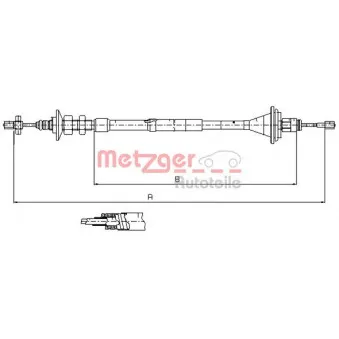 Tirette à câble, commande d'embrayage METZGER 11.2911