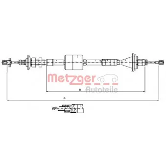 Tirette à câble, commande d'embrayage METZGER