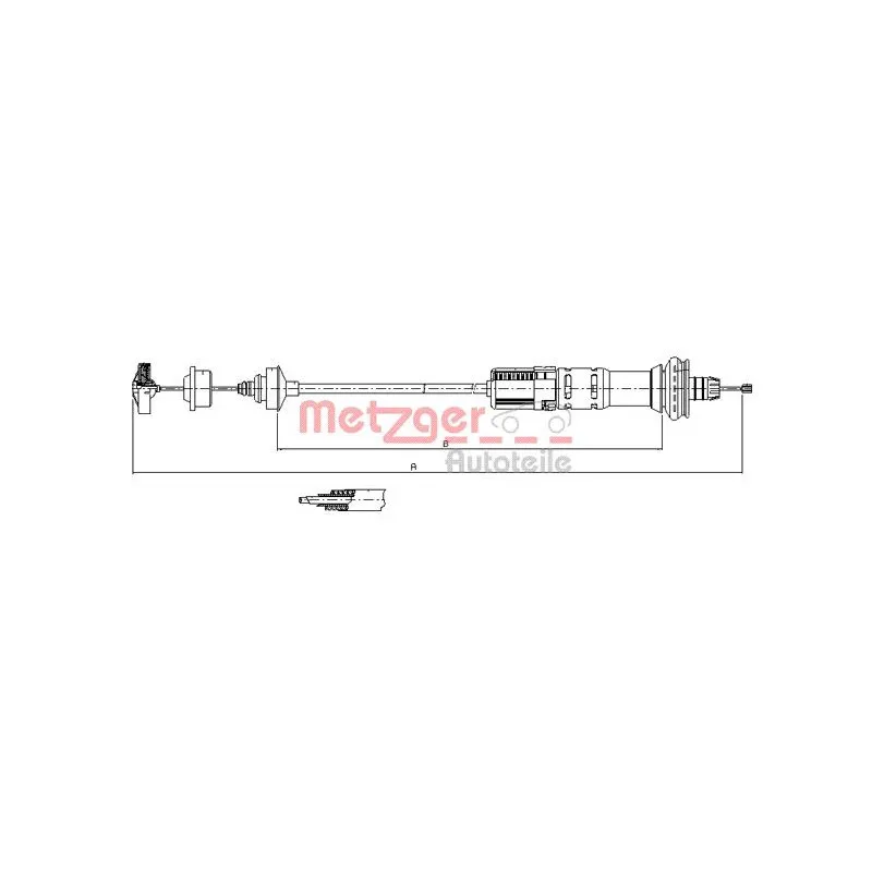 Tirette à câble, commande d'embrayage METZGER 11.3028