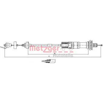 Tirette à câble, commande d'embrayage METZGER 11.3029