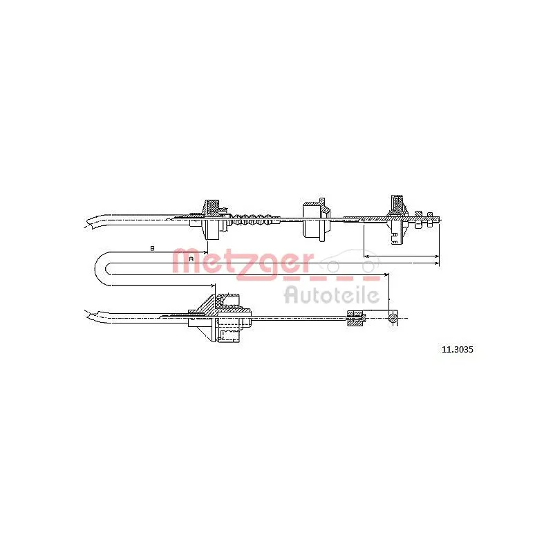 Tirette à câble, commande d'embrayage METZGER 11.3035