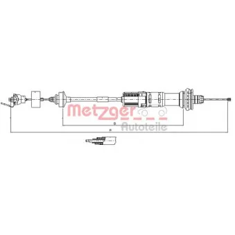 Tirette à câble, commande d'embrayage METZGER 11.3059