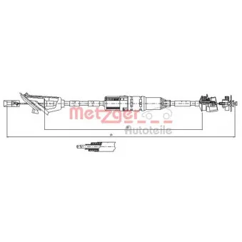 Tirette à câble, commande d'embrayage METZGER 11.3215