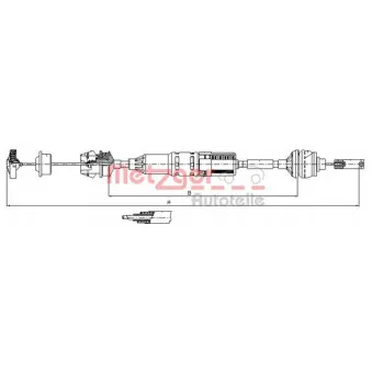 Tirette à câble, commande d'embrayage METZGER 11.3266