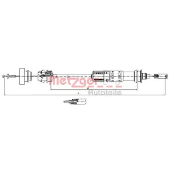 Tirette à câble, commande d'embrayage METZGER 11.3921