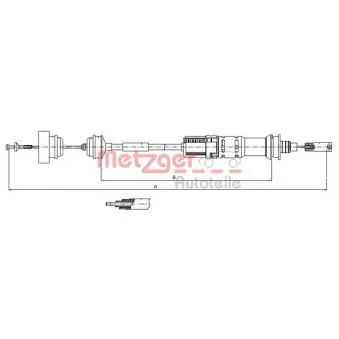 Tirette à câble, commande d'embrayage METZGER 11.3922