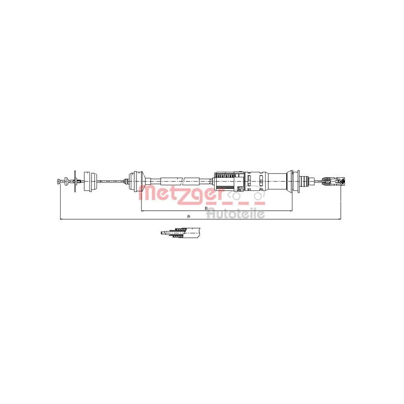 Tirette à câble, commande d'embrayage METZGER 11.3923
