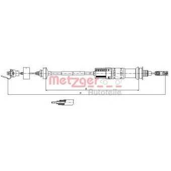 Tirette à câble, commande d'embrayage METZGER 11.3924