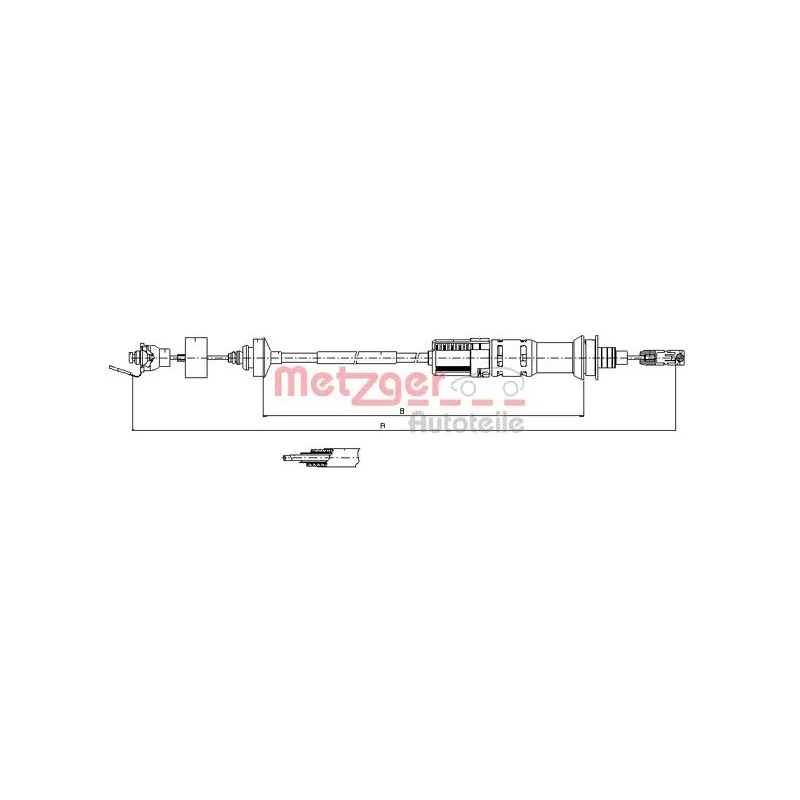 Tirette à câble, commande d'embrayage METZGER 11.3924