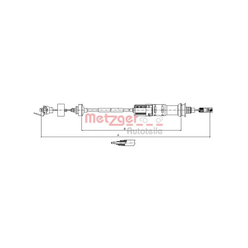 Tirette à câble, commande d'embrayage METZGER 11.3925