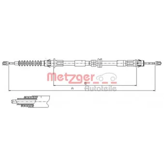Tirette à câble, frein de stationnement METZGER 11.5510