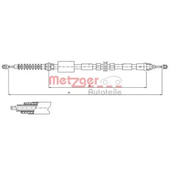 Tirette à câble, frein de stationnement METZGER 11.5511