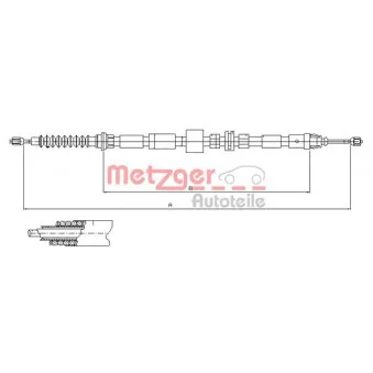 Tirette à câble, frein de stationnement METZGER 11.5512