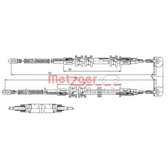 Tirette à câble, frein de stationnement METZGER 11.5755