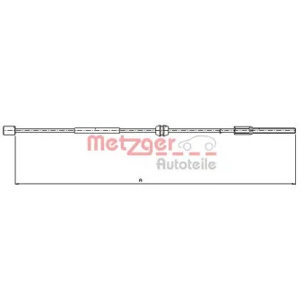 Tirette à câble, frein de stationnement METZGER 11.5756