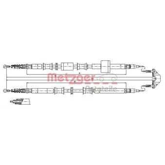 Tirette à câble, frein de stationnement METZGER 11.5767