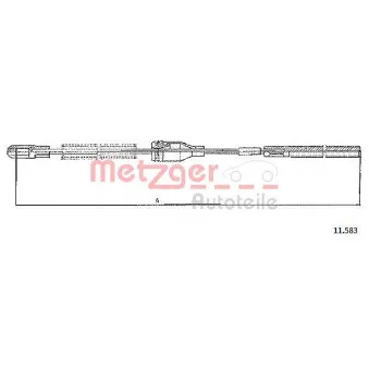 Tirette à câble, frein de stationnement METZGER 11.5830