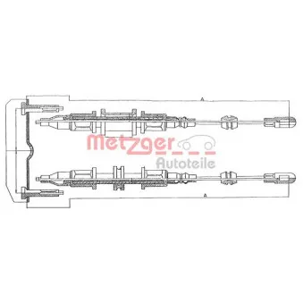 Tirette à câble, frein de stationnement METZGER 11.5853