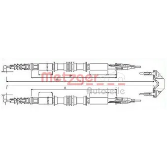 Tirette à câble, frein de stationnement METZGER 11.5858