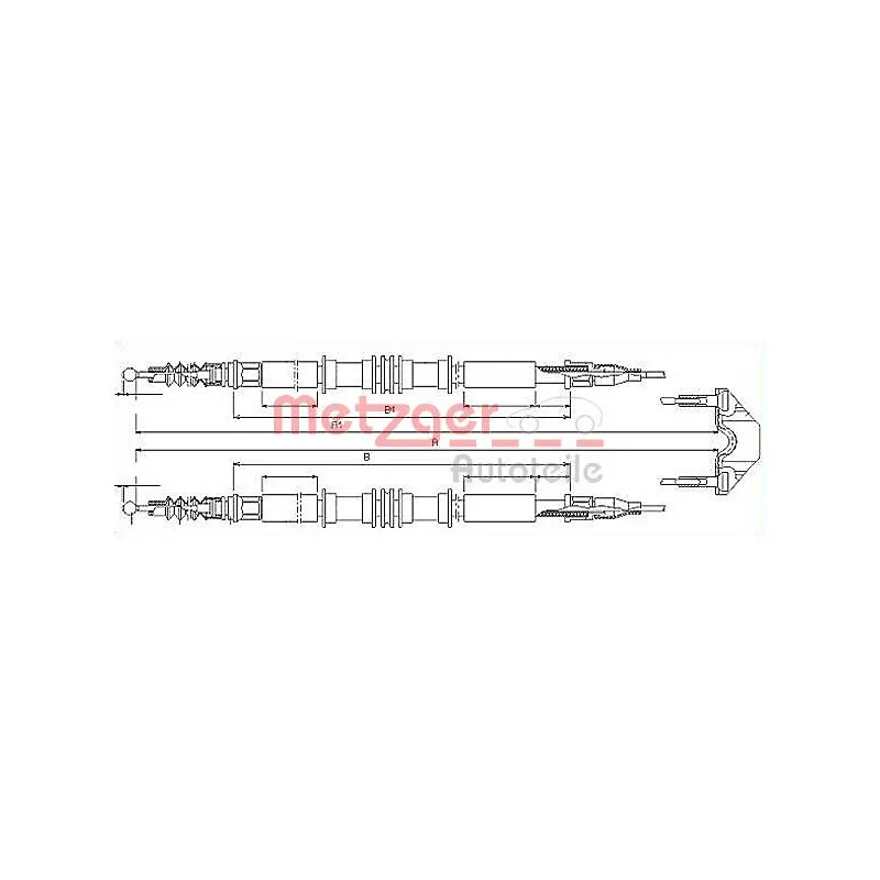 Tirette à câble, frein de stationnement METZGER 11.5858
