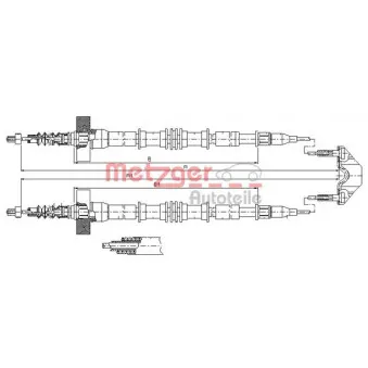Tirette à câble, frein de stationnement METZGER 11.5859