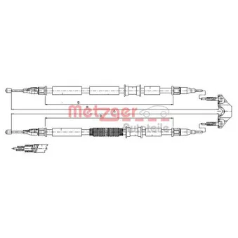 Tirette à câble, frein de stationnement METZGER 11.5862