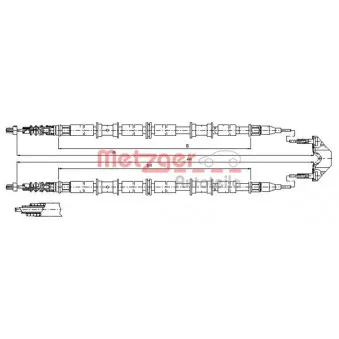 Tirette à câble, frein de stationnement METZGER 11.5864
