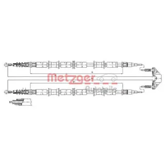 Tirette à câble, frein de stationnement METZGER 11.5865