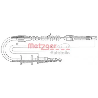 Tirette à câble, frein de stationnement METZGER 11.593