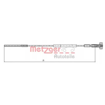 Tirette à câble, frein de stationnement METZGER 11.5936