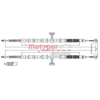 Tirette à câble, frein de stationnement METZGER