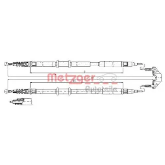 Tirette à câble, frein de stationnement METZGER 11.5953