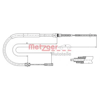 Tirette à câble, frein de stationnement METZGER 11.6025