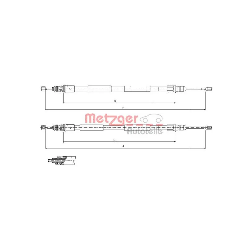 Tirette à câble, frein de stationnement METZGER 11.6771
