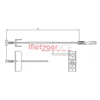 Tirette à câble, frein de stationnement METZGER 11.6803