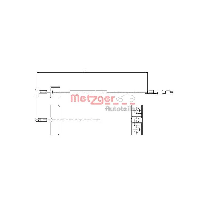 Tirette à câble, frein de stationnement METZGER 11.6803