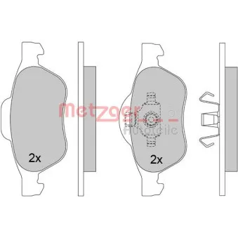 Jeu de 4 plaquettes de frein avant METZGER 1160100