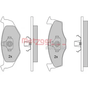 Jeu de 4 plaquettes de frein avant METZGER 1170023