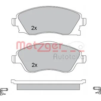 Jeu de 4 plaquettes de frein avant METZGER 1170047