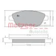 Jeu de 4 plaquettes de frein avant METZGER 1170048 - Visuel 1