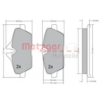 Jeu de 4 plaquettes de frein avant METZGER 1170055