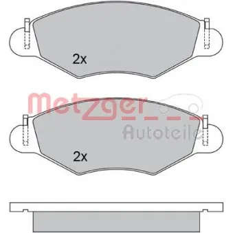 Jeu de 4 plaquettes de frein avant METZGER 1170059