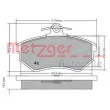 Jeu de 4 plaquettes de frein avant METZGER 1170066 - Visuel 1