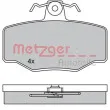 Jeu de 4 plaquettes de frein arrière METZGER 1170076 - Visuel 1