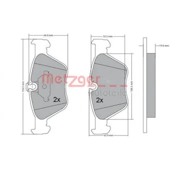 Jeu de 4 plaquettes de frein avant METZGER 1170086