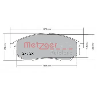 Jeu de 4 plaquettes de frein avant METZGER 1170101