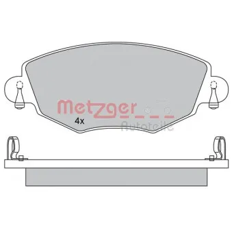 Jeu de 4 plaquettes de frein avant METZGER 1170107