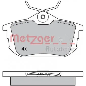 Jeu de 4 plaquettes de frein arrière METZGER 1170118